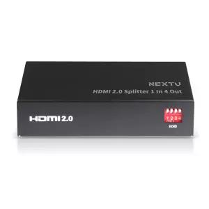 NEXT-404SP4K60 UHD HDMI2.0 1:4 모니터 분배기 EDID 딥스위치