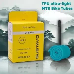 GUSTAVO TPU 초경량 MTB 자전거 내부 튜브 26/27.5/29 X1.95-2.8C 프랑스어 밸브 길이 45mm