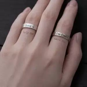반전 반지 각인 오픈링 검지 중지 애끼 반지 쥬얼리 악세사리 커플링 우정 반전 각인