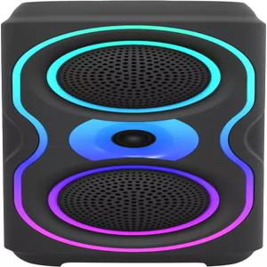 4인치 서브우퍼 2개와 RGB 조명 노래방 기계가 장착된 엘리마비 휴대용 PA 스피커 시스템 야외 이벤트 및