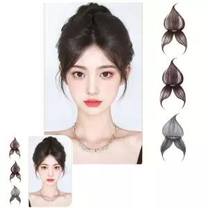 파인테라 앞머리 여성가발 정수리 헤어피스 똑딱이 부분 간편 얇은
