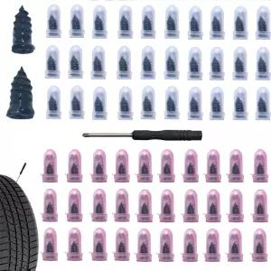 60PCS 타이어 수리 고무 못 진공 나선형 나사 키트 셀프 서비스 플러그 자동차 오토바이 트럭 트랙터 펑크