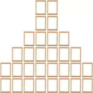 30개의 미니어처 액자 3개의 2.4인치 나무 미니 사진 작은 벽 장식 및 창의적인 프로젝트에 적합하며