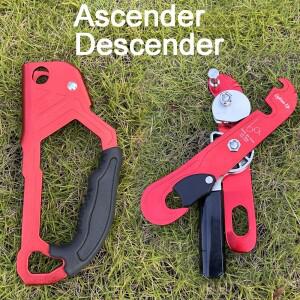 Ascender 야외 암벽 등반 150kg 자체 제동 스톱 로프 클램프 그랩 등산 카라비너