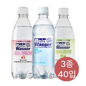 동아오츠카 라인바싸 탄산수 500ml 40입 플레인 피치크렌베리 라임민트