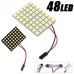 T10 5050 3030 LED 인테리어 패널 백색 조명 독서 램프 범용 자동차 트렁크 지붕 돔 전구 48 24 12 SMD 조