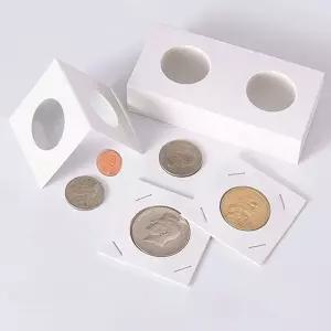 코인 동전 보관 종이 홀더 50p 수집품 화폐 주화 보관