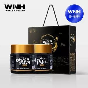 [웰스앤헬스] 천기 약도라지 진액고 100g 2병 선물세트 (천연 옻칠 우드 스푼 증정)