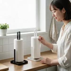 철제 거치대 주방 페이퍼 타월꽂이 정리 보관 집들이 선물용 용품 랙 꽂이