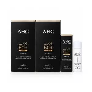 AHC 마스터즈 아쿠아리치 선크림 50ml 2개 [마스터즈선크림 10ml 1개 프로샷에센스 1개]