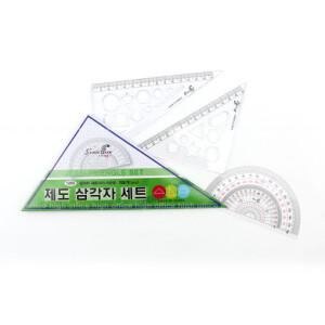 스타박스 제도 삼각자 세트 직각 이등변 자 각도기