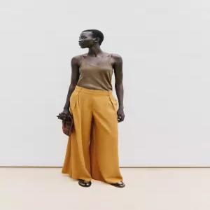 ZARA 린넨 와이드 팬츠 - 카레 8372/222/309