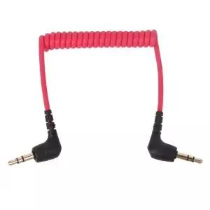 Rode SC2 용 3.5mm TRS 남성용 마이크 케이블 스프링 코일 직각 코드 연결 카메라 폰