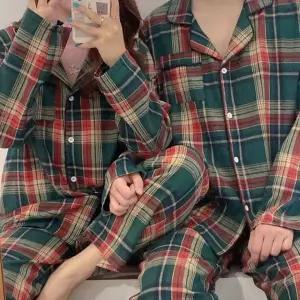 파자마 세트 커플 체크 홈웨어