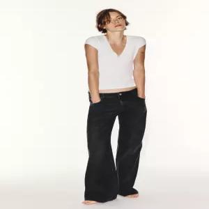 ZARA 자라 JEANS 진 청바지 TRF WIDE 와이드 LEG 레그 FLARE 플레어 TIRO BAJO - 블랙 5359/220/800