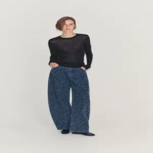 ZARA 자라 JEANS 진 청바지 ZW COLLECTION 온 컬렉션 WIDE 와이드 LEG 레그 TIRO MEDIO TEXTURA - 라이트