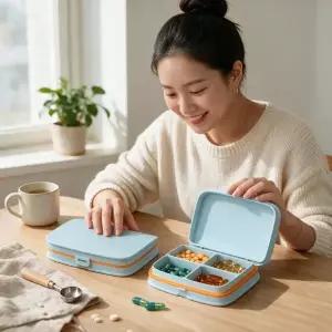 휴대용 영양제케이스 보관 정리 용기 데일리 영양제보관함 외출용 등산 여행