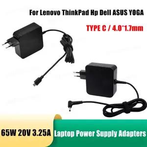 65W 20V 3.25A 타입 C 4.01.7mm 레노버 씽크패드 HP 요가 델 에이수스 샤오신 310 45W 노트북 충전기용 노