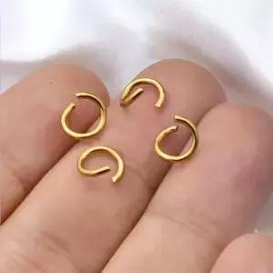 100pcs 스테인레스 스틸 스플릿 링 점프 18K 골드 도금 PVD 목걸이 팔찌 커넥터 쥬얼리 만들기 용품 도매