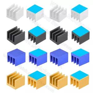 7x7x6mm 실버 열 자체 접착 알루미늄 방열판 7mm x 7mm x 6mm 전자 냉각기