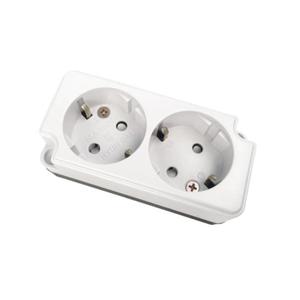 현대일렉트릭 접지 노출 2구 콘센트 16A 250V D-HOEC-2