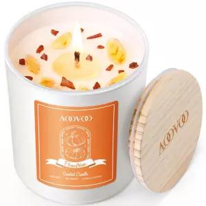 여성용 호박 아로마테라피 소이 캔들 크리스탈 포함 283.5g