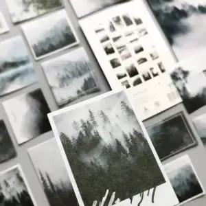 50 개/갑 안개 숲 스티커 일기 장식 DIY 라벨 편지지 데코 사진 앨범 플레이크 스크랩북