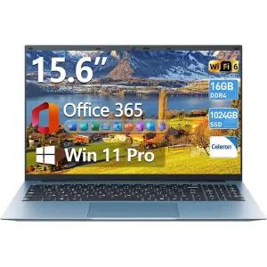 Naclud 15.6인치 노트북, 16GB RAM 1024GB SSD가 탑 leron N5100, Office 365, IPS FHD, WiFi 6,