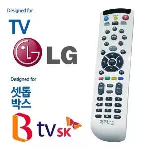 [셀러허브]매직온450백색 LGTV SK BTV 셋톱박스 통합 리모컨 (S35405086)