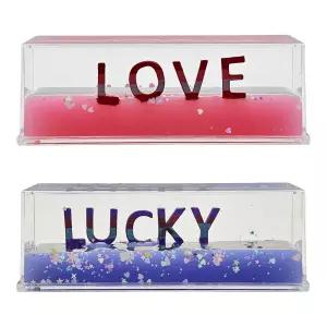 LOVE LUCKY 레터링 물멍 오일 사각 워터볼 워터볼