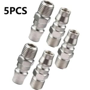 5PCS NITTO 남성 커플 링 공기 피팅 1/4 인치 수나사 20PM 공압 라인 퀵 커넥터