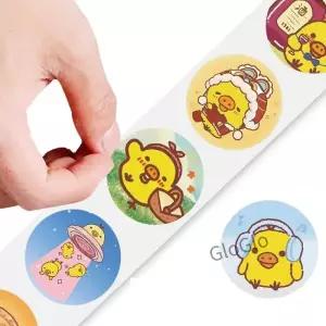 500pcs/Roll Kiiroitori 만화 귀여운 스티커 DIY 스케이트 보드 노트북 기타 전화 자동차 인감 라벨 장식