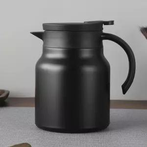 (무광블랙) 원터치 이중 진공 보온 보냉 주전자 900ml 보냉포트