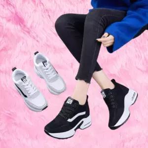 데일리 캐주얼 스니커즈 여성용 속굽 9cm 키높이 운동화 225~250mm 2컬러