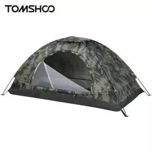 Tomshoo 1/2 사람 초경량 캠핑 텐트 단일 레이어 휴대용 하이킹 야외 해변 낚시를위한 안티 uv 코팅 UPF 30
