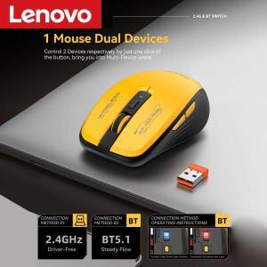 레노버 M303L 무선 마우스 2.4G 블루투스 듀얼 모드 1600 DPI 무소음 태블릿 노트북 PC 오피스 휴대용 (안
