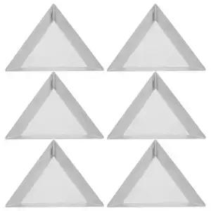 6 Pcs 쥬얼리 스테인레스 스틸 계량 팬 파우더 트레이 실험실 접시 음식 실버 샘플 보트