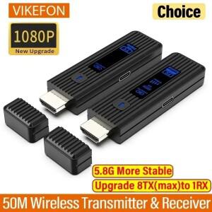 5.8G 1080P 50M 무선 HDMI 호환 비디오 송신기 확장기 디스플레이 화면 어댑터 TV 모니터 용 동글