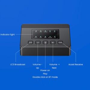 LDAC AptX-HD/AD/LL BT 6.0 HD 오디오 수신기 300mAh Auracast 방송 홈 스테레오 스피커용 어댑터