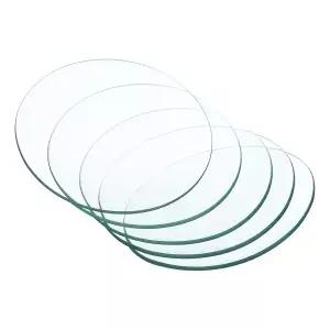 PATIKIL 80mm 직경 시계 유리 6개입 비커 커버 매끄러운 가장자리 실험실용 모서리 깎인 아크 투명