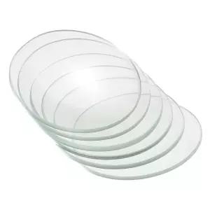 PATIKIL 50mm 직경 시계 유리 6개입 비커 커버 매끄러운 가장자리 실험실용 모서리 깎인 아크 투명