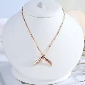 14K 18K 고급스러운 고래 꼬리 펜던트 럭셔리 데일리 금 여자 친구 선물