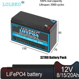 12V 8Ah LiFePO4 리튬인산철 충전식 배터리(10A BMS 포함) 어군탐지기 스쿠터 조명  자동차용