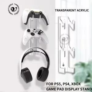 3in1 클리어 벽걸이형 수납 랙 헤드셋 게임패드 디스플레이 스탠드 홀더 PS5 XBOX 스위치 컨트롤러 게임