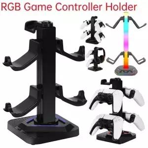 스위치 PS Xbox용 범용 컨트롤러 스탠드 RGB 게임 콘솔 데스크탑 스토리지 3 USB 포트 헤드셋 패드
