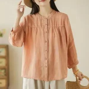 [아우트_6907]은창)여름 숲 소담 린넨 빅사이즈 혼방
