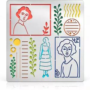 유니크래프탈 우드 버닝 금속 스텐실 템플릿 인체 추상화 드로잉 DIY 스크랩북용 재사용 가능한 사진 앨범