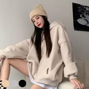 편안한 오버핏 앞뒤 영문 프린팅 후드티 티셔츠 여자 데일리 가을 기모 남녀 기모맨투맨