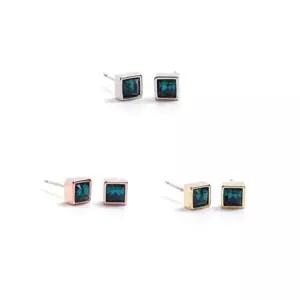 (다올)에메랄드 스퀘어 크리스탈 귀걸이 4mm 은침 여자선물