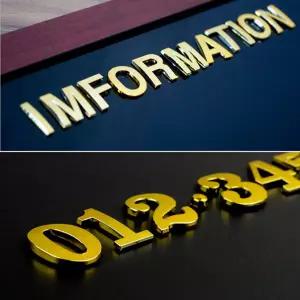 디자인문패 1P 입체 이니셜문자 금색 입체문자이니셜